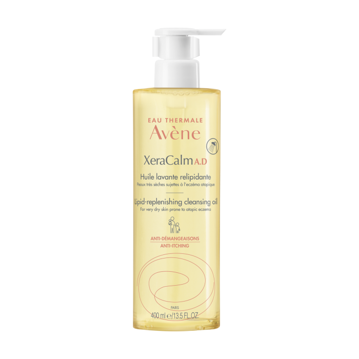 Avène Xéracalm A.D Huile Lavante Relipidante 400ml   Relipidante, cette huile lavante apaise les démangeaisons dues à la sécheresse de la peau.